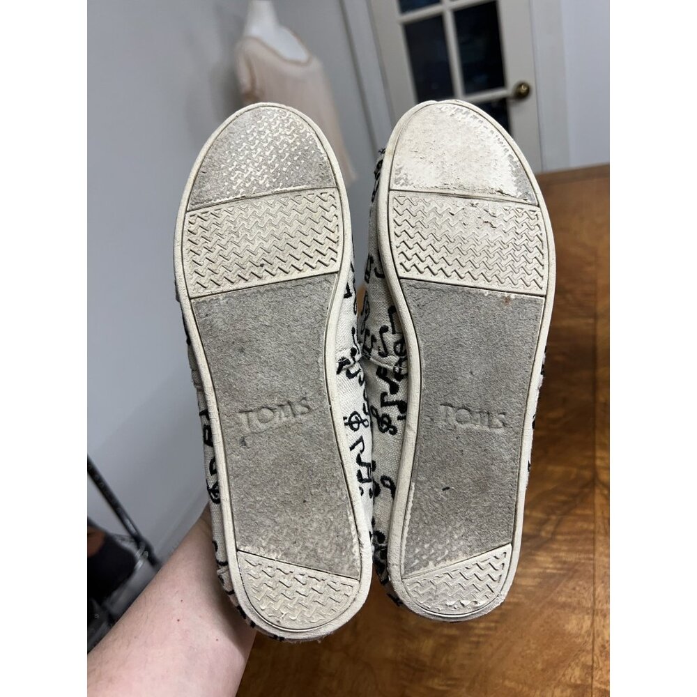 Tom’s Women’s 8 Venice Collection Off White Music Notes Canvas Shoes Sneakers - Picture 8 of 8
